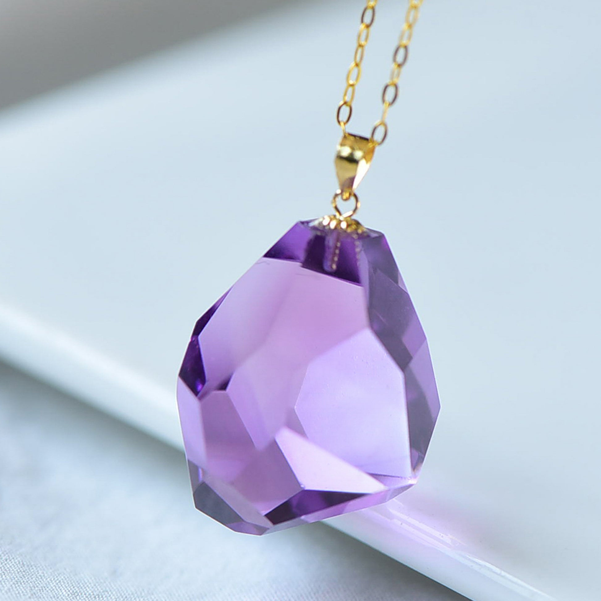 Natural Amethyst Cabochon Pendant